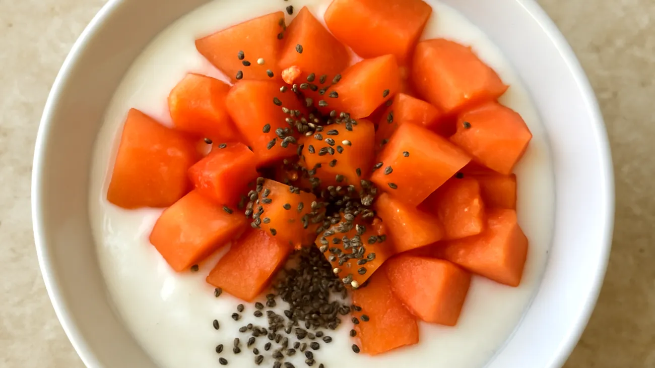 Smoothie bowl con kefir, papaya e semi di chia"